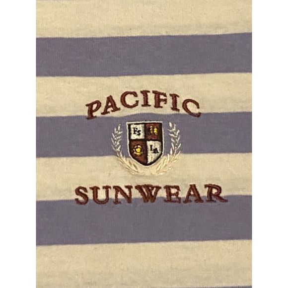 Pacsun Pacific Sunwear White and Blue Striped Sweatshirt Men’s Size Medium - Picture 2 of 4